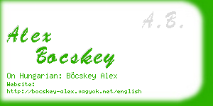 alex bocskey business card